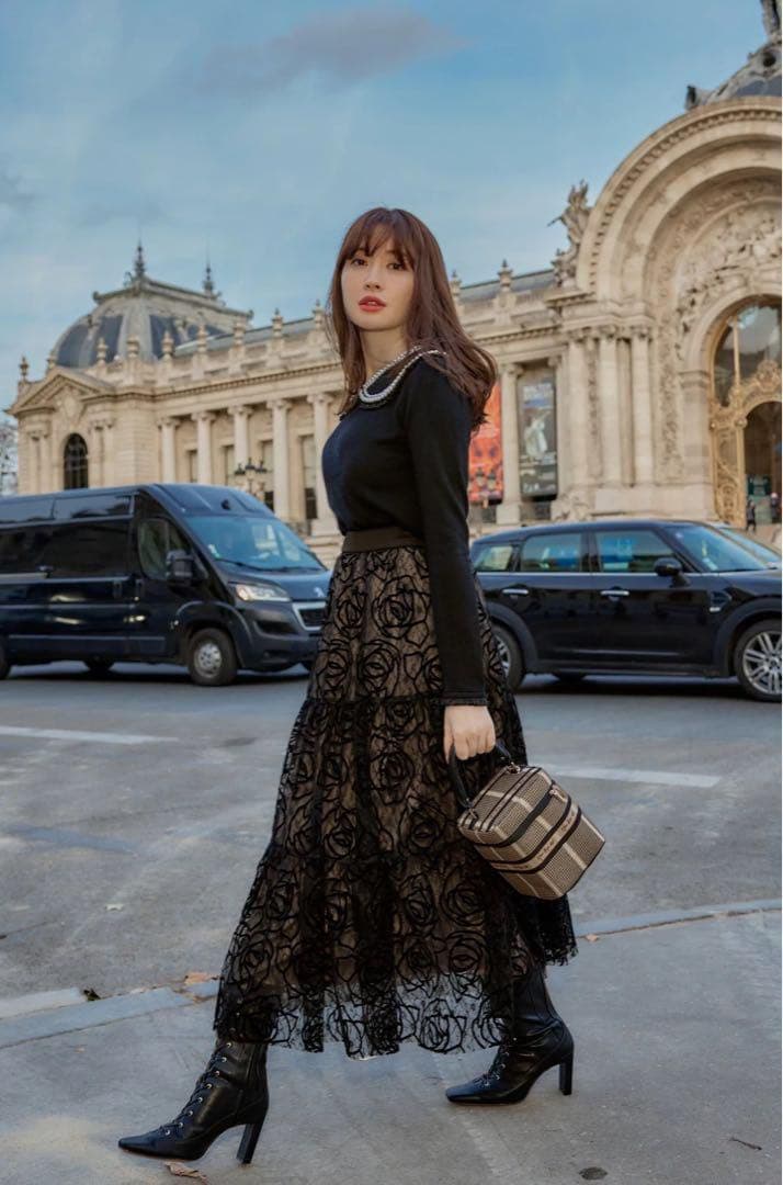 スカート herlipto rose lace tiered skirt