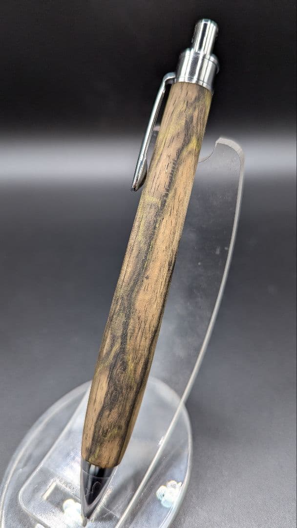 357ペン工房翌檜　黒柿　緑孔雀杢　木軸シャーペン　ボールペン