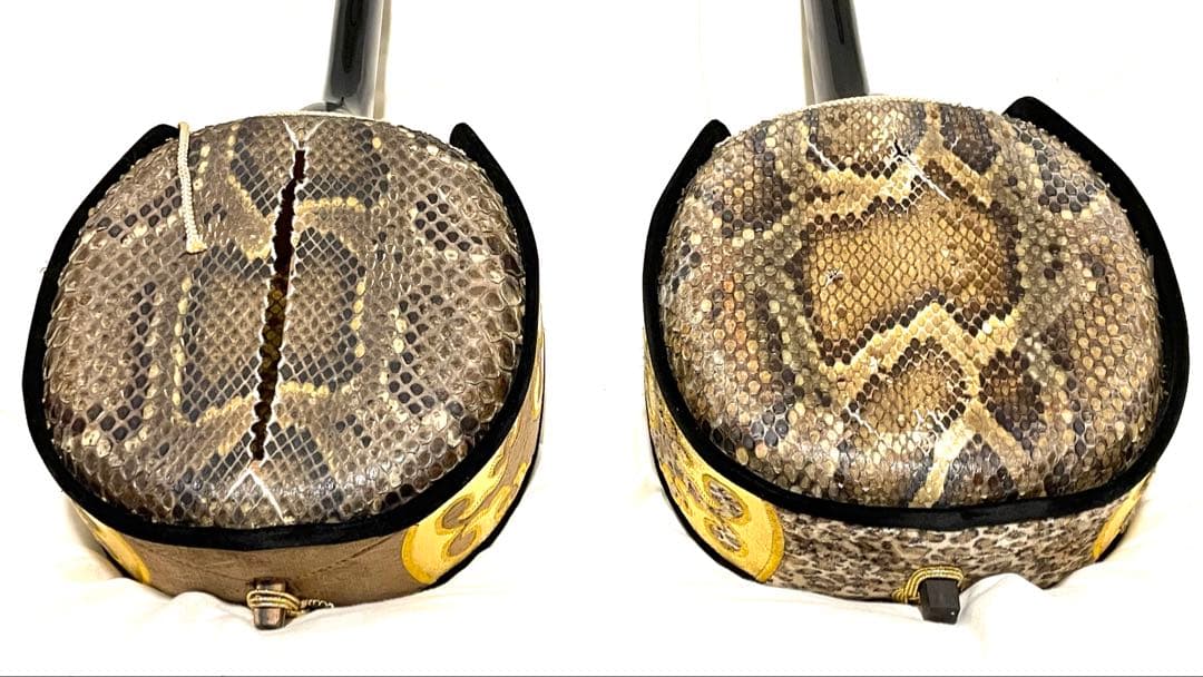 三線 ヘビ皮 2本　ケース付き　難あり