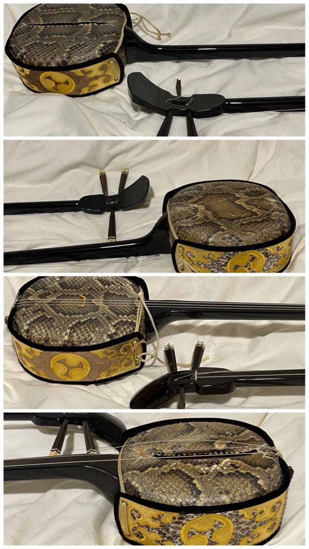 三線 ヘビ皮 2本　ケース付き　難あり