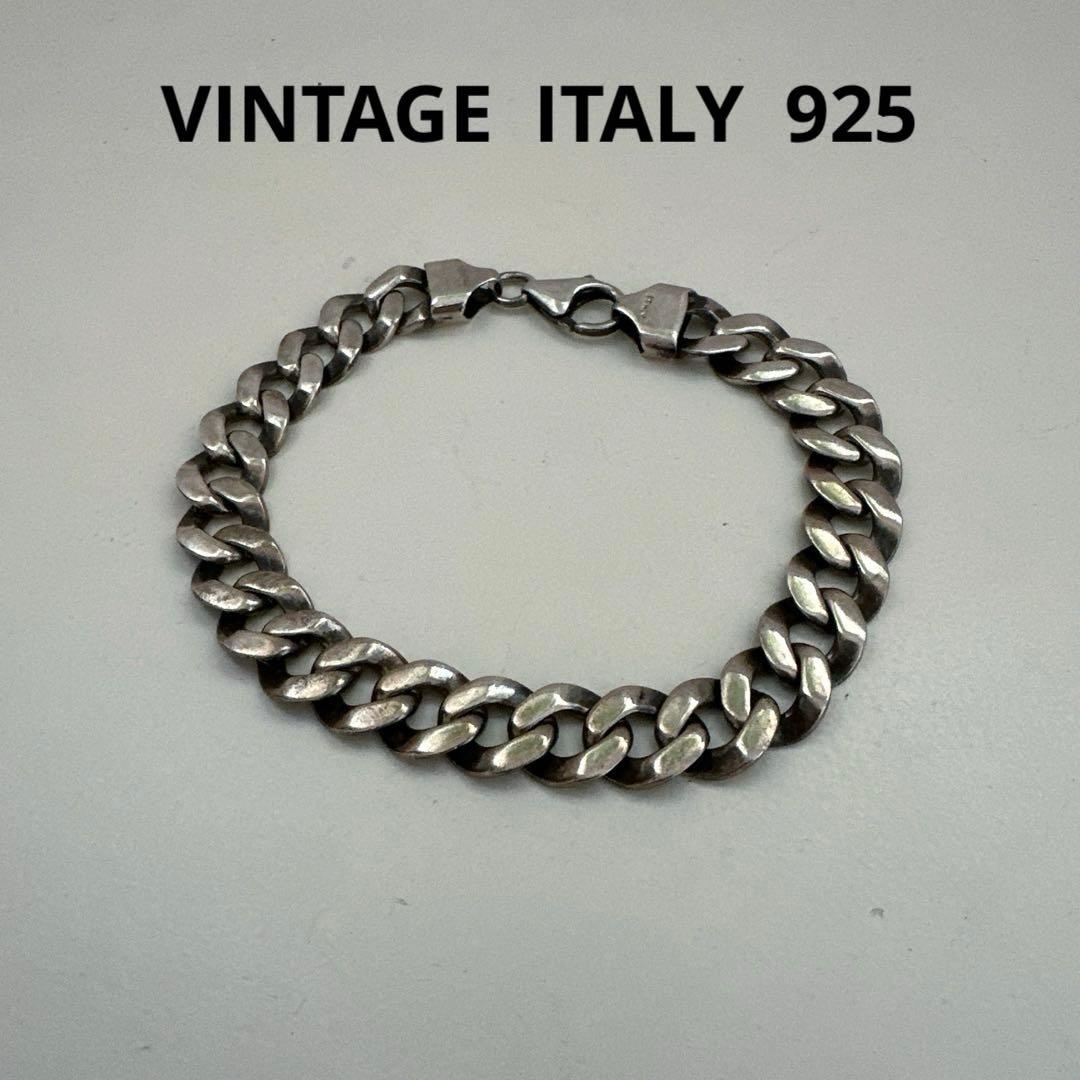ヴィンテージイタリア製シルバー925 喜平ブレスレット/ ITALY 925