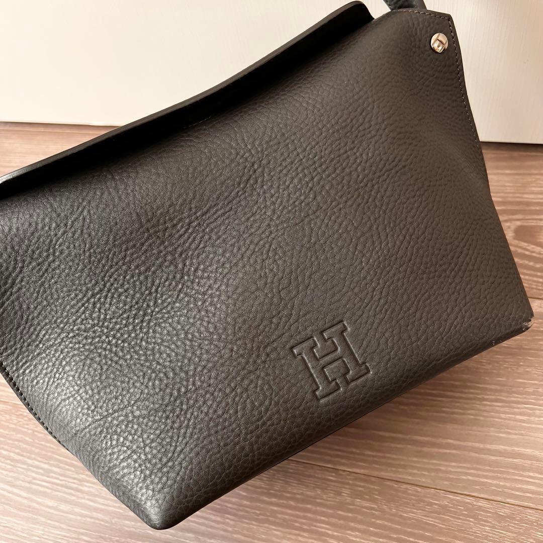 【即日発送】HIROFU ハンドバッグ ワンハンドル グレー 灰色 本革