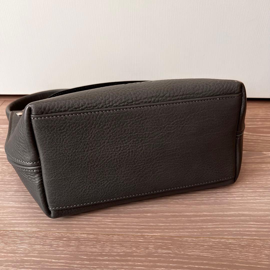 【即日発送】HIROFU ハンドバッグ ワンハンドル グレー 灰色 本革