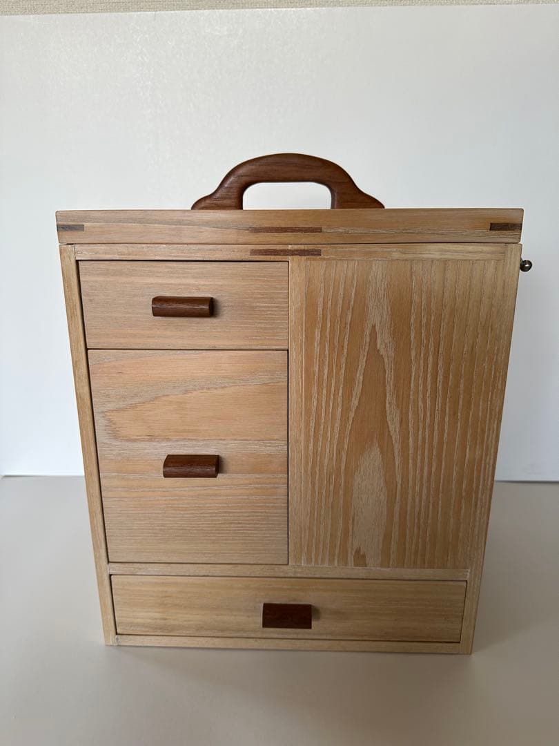 オーダー　コスメボックス　タモ×ウォールナッツ