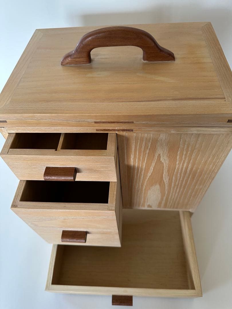 オーダー　コスメボックス　タモ×ウォールナッツ