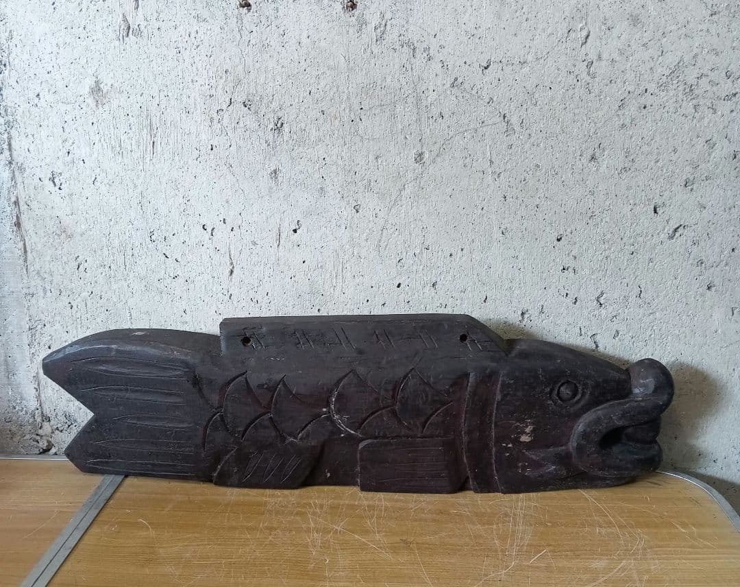 骨董 魚鼓 魚板 仏具 法具 禅寺 寺院 インテリア 置物 木彫 古道具 古民家