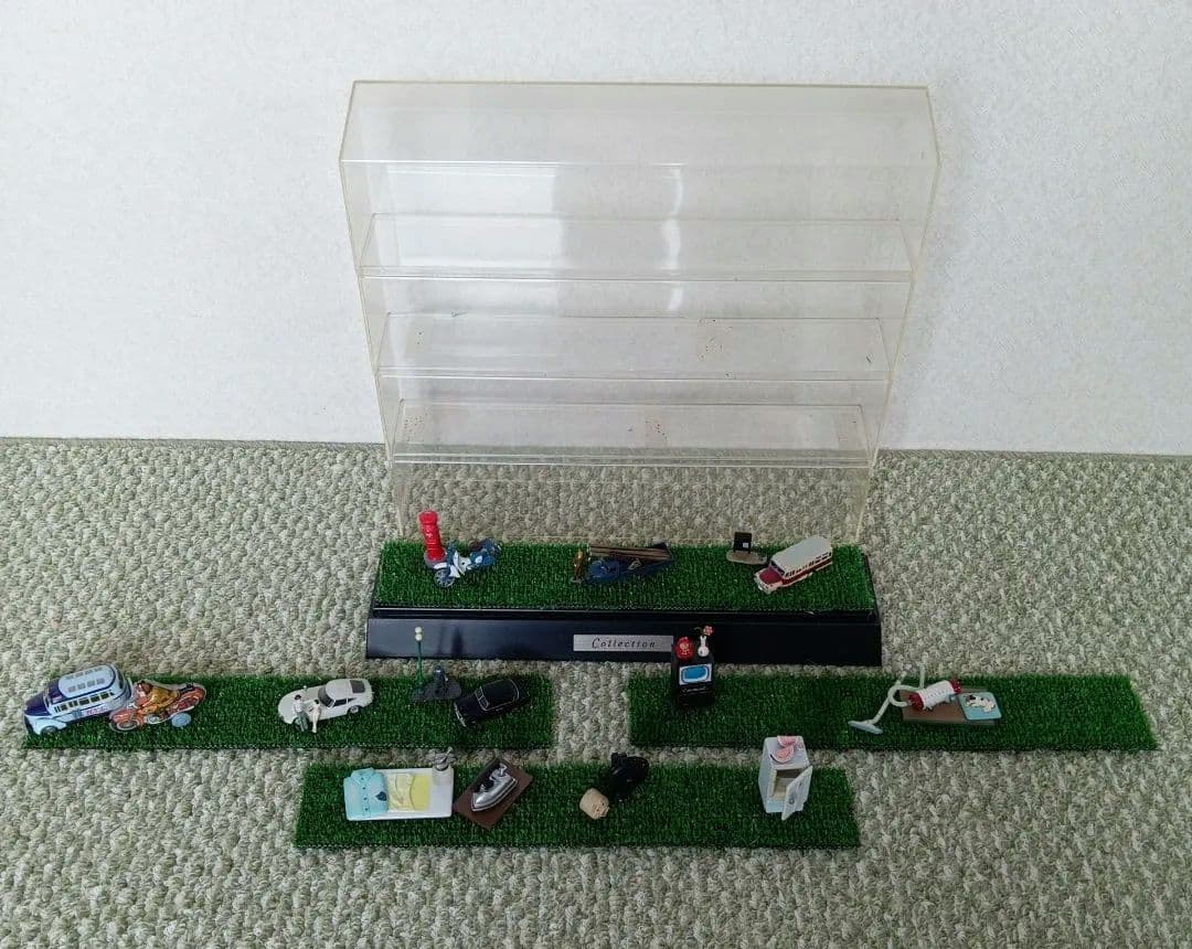 グリコ、明治製菓レトロミニチュアコレクション 12点セット　ディスプレイケース付