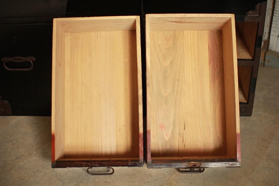 綺麗な巾着金具庄内箪笥　抽斗4杯　タンス　収納　古家具　古民家　時代家具