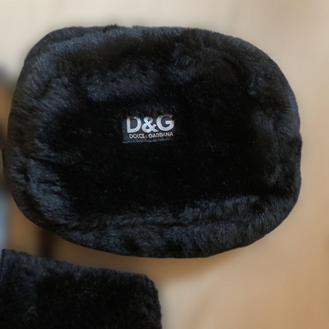 D&G ブラックファーバッグ ポーチ付き