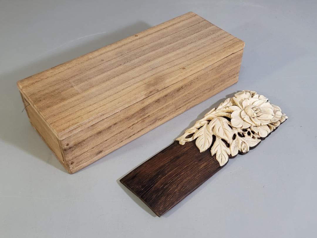 DT310 煎茶 骨彫刻花 貼 茶則