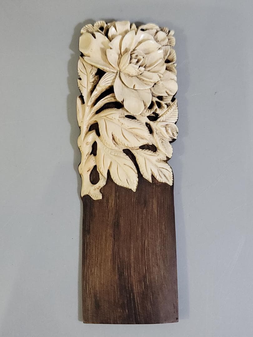 DT310 煎茶 骨彫刻花 貼 茶則