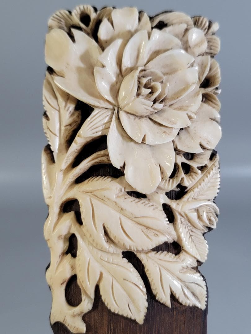 DT310 煎茶 骨彫刻花 貼 茶則