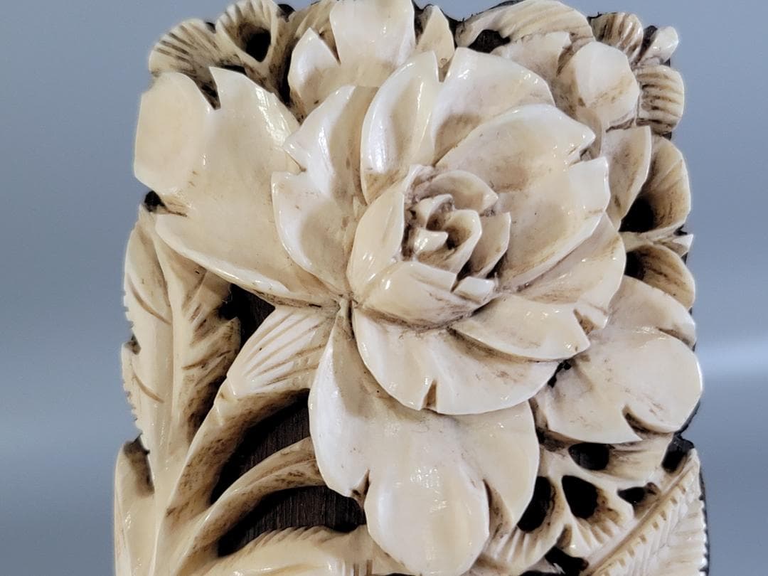 DT310 煎茶 骨彫刻花 貼 茶則