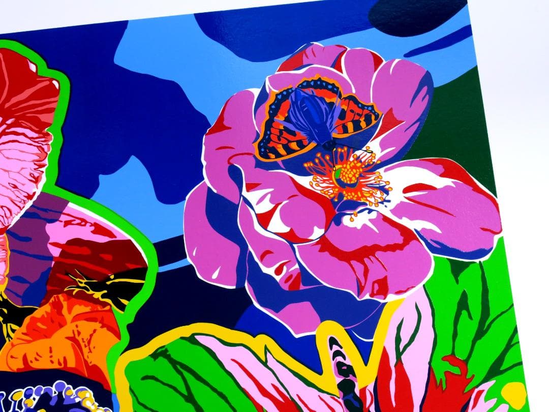 【ヒロ・ヤマガタ】　ハイビスカス　シルクスクリーンシート　山形博導