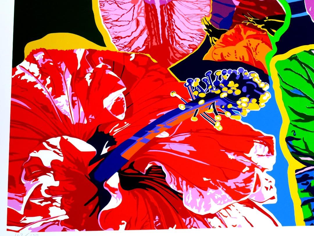 【ヒロ・ヤマガタ】　ハイビスカス　シルクスクリーンシート　山形博導