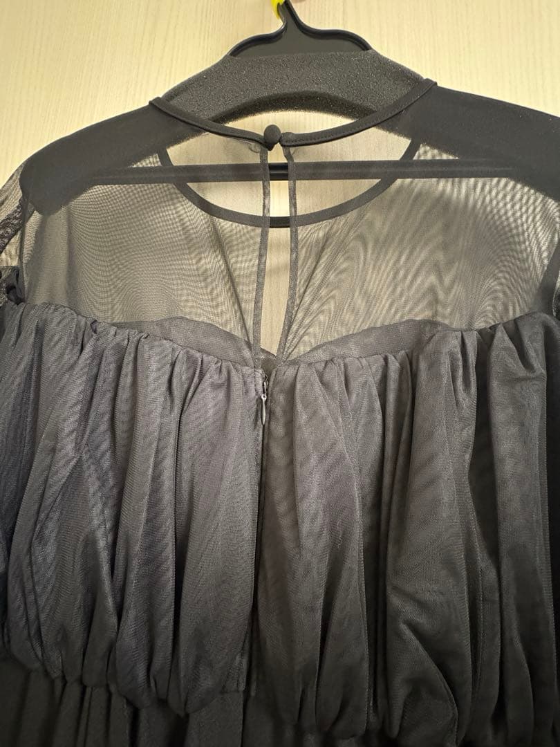 niana フロッキードットワンピース パーティードレス オケージョンドレス