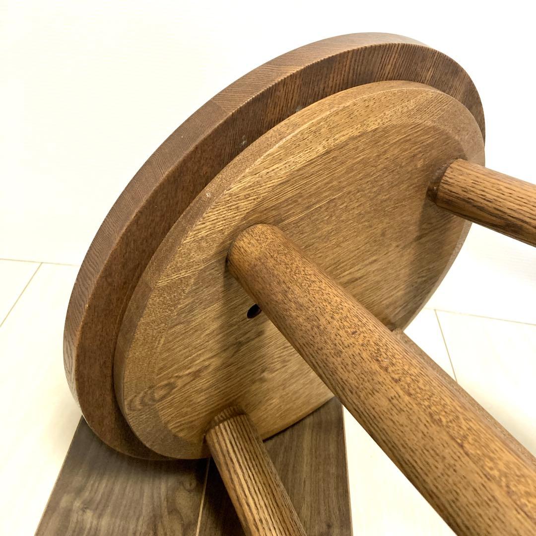 柳川家具 匠夢楽 たくみむら 360度回転 回転式丸椅子 チェア 座面40cm