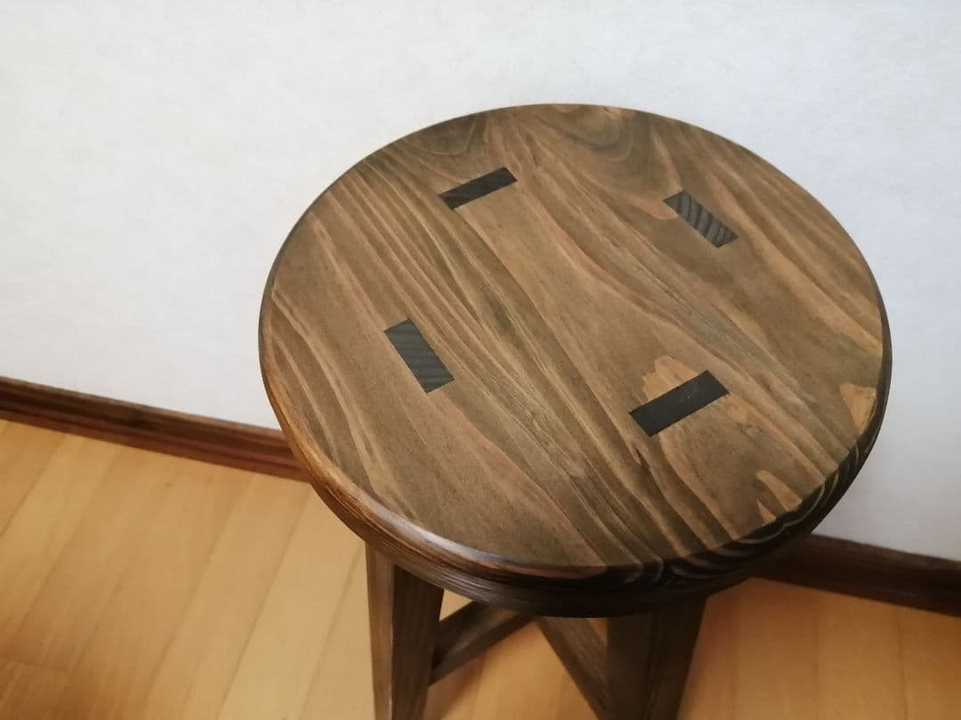 【ほぞ組】木製スツール　高さ65cm　丸椅子　stool
