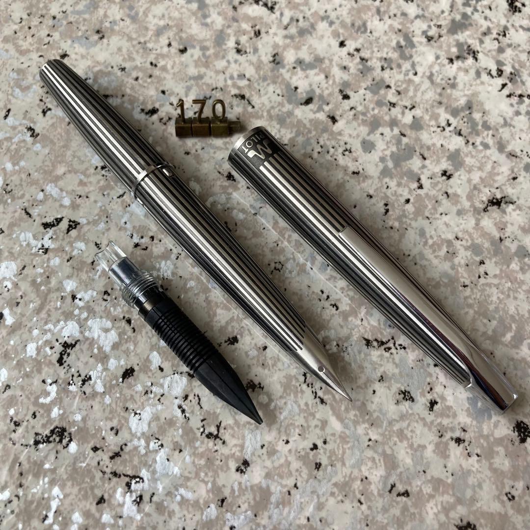 #170 オーバーホール済み 万年筆 レア パイロット μ ミュー ストライプ