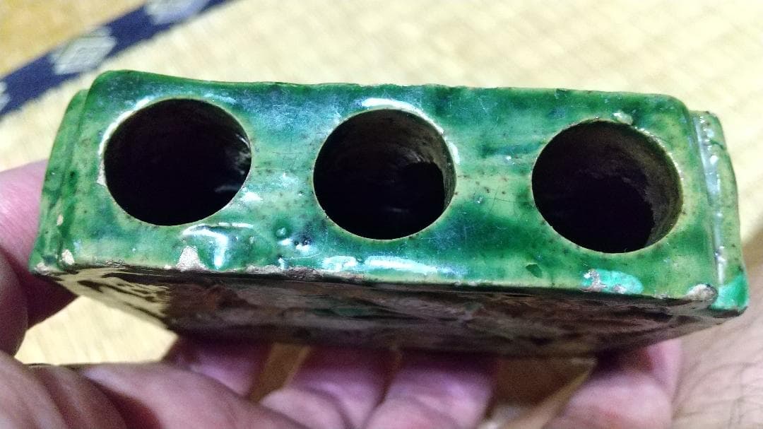 交趾釉　三彩　筆立・筆架　中国　文房　骨董
