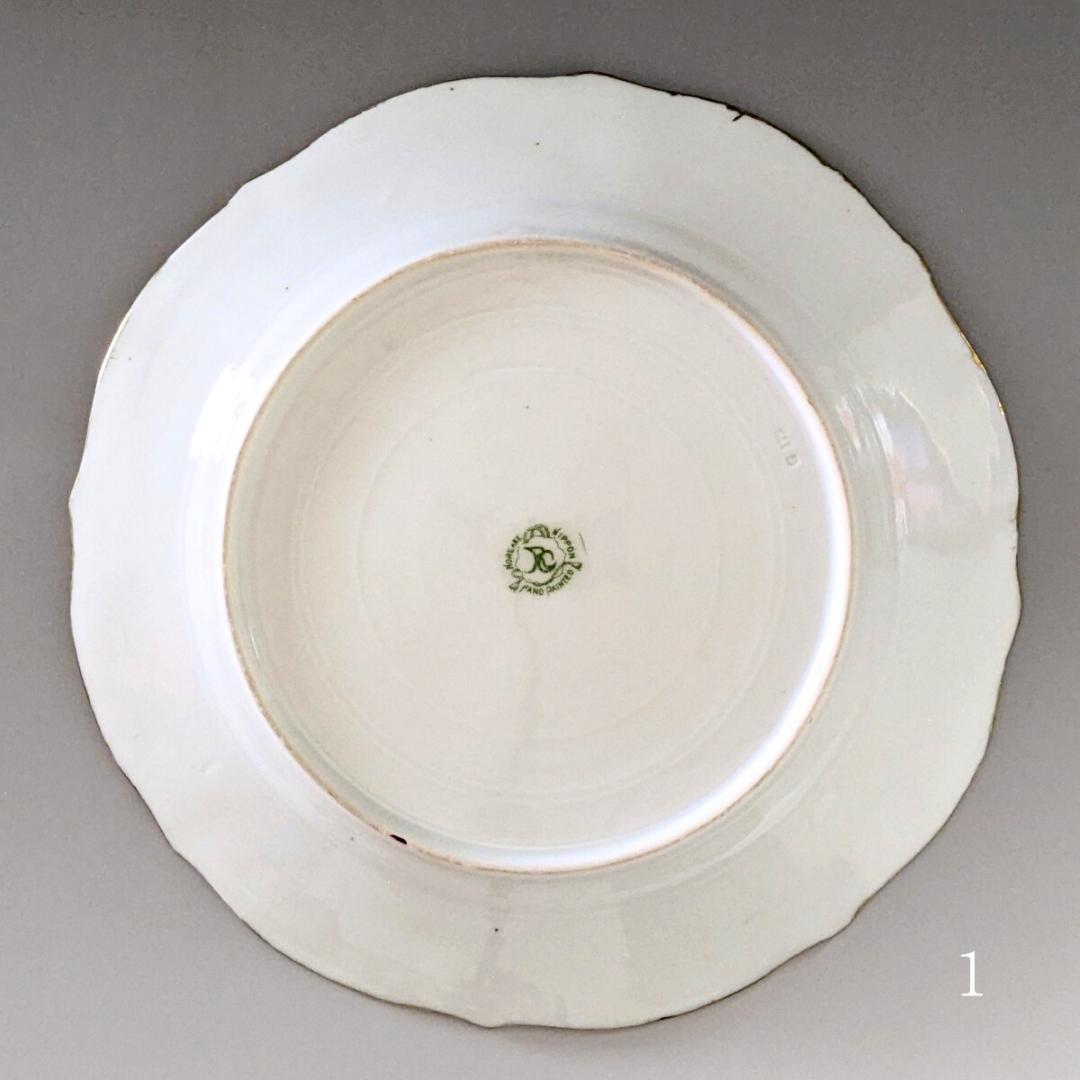 オールドノリタケ アールヌーボー様式 高級金盛上薔薇図紋６枚プレートセットその1