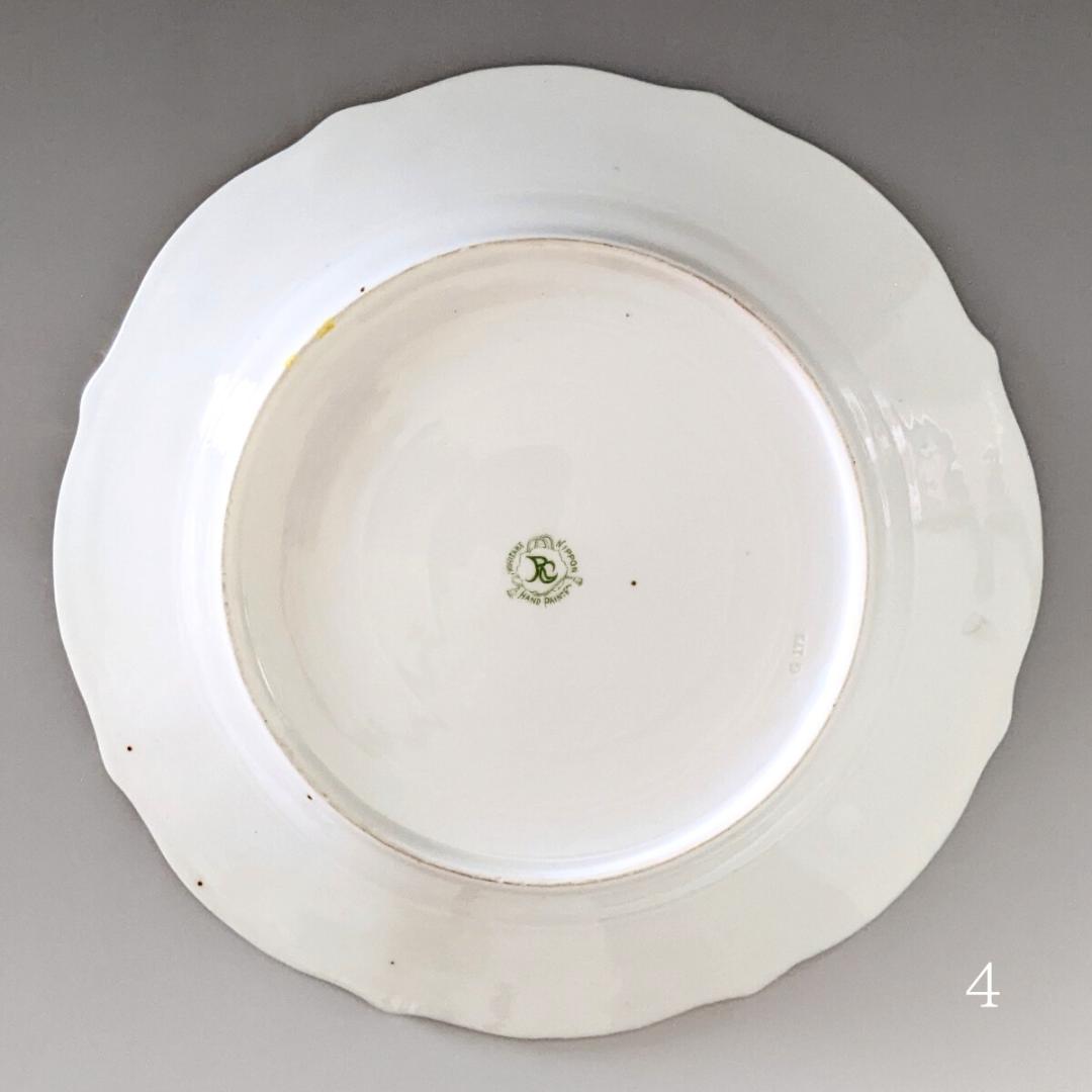 オールドノリタケ アールヌーボー様式 高級金盛上薔薇図紋６枚プレートセットその1