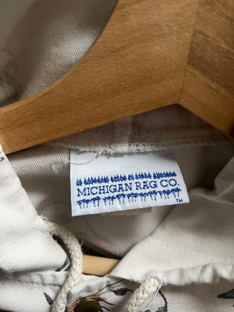 80s 90s Michigan rag ミシガンラグ 鳥 総柄 usa製