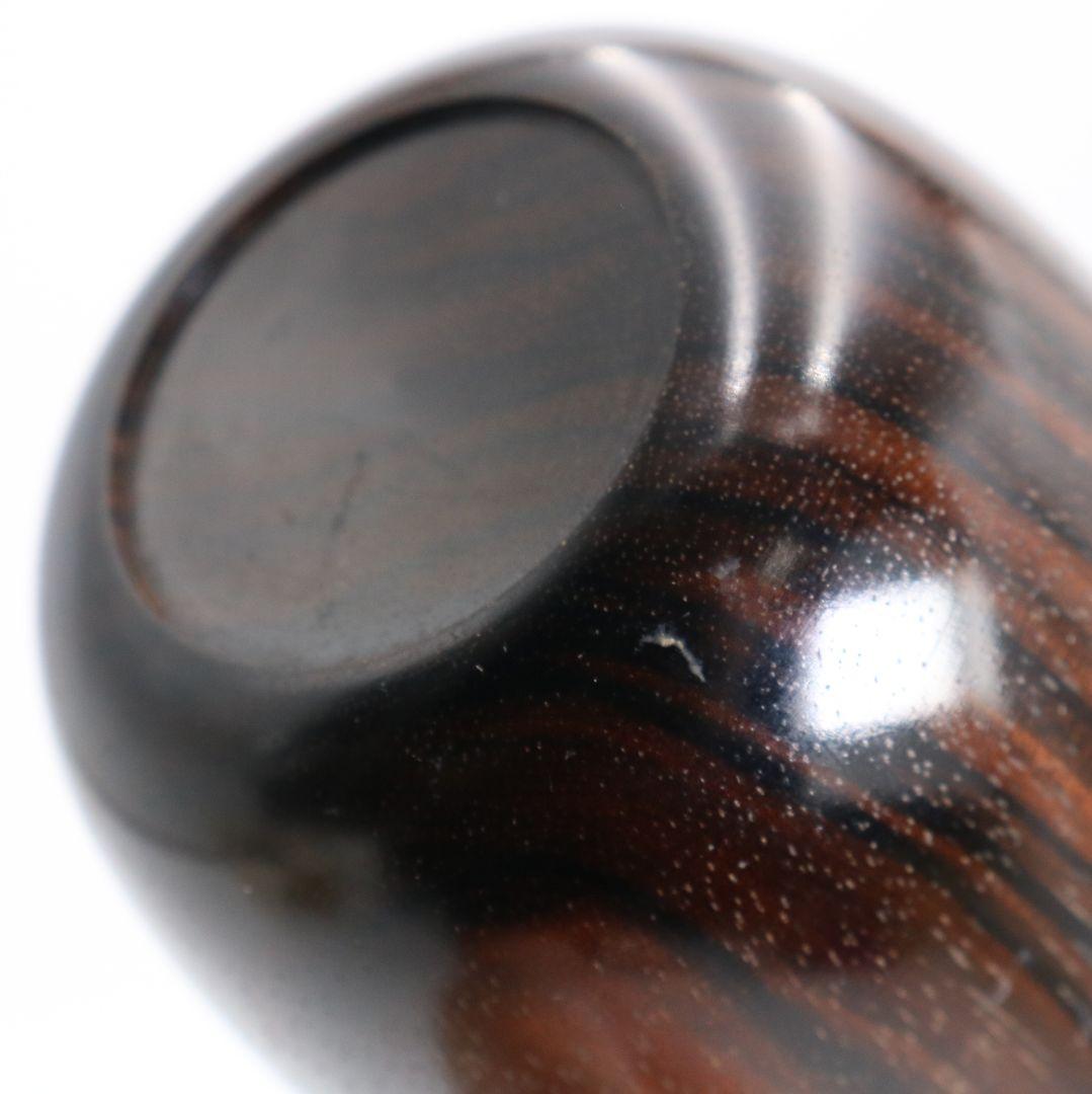 畑幸春作 縞黒檀に竹根嵌 高台寺蒔絵 中棗 茶道具 共箱　V946