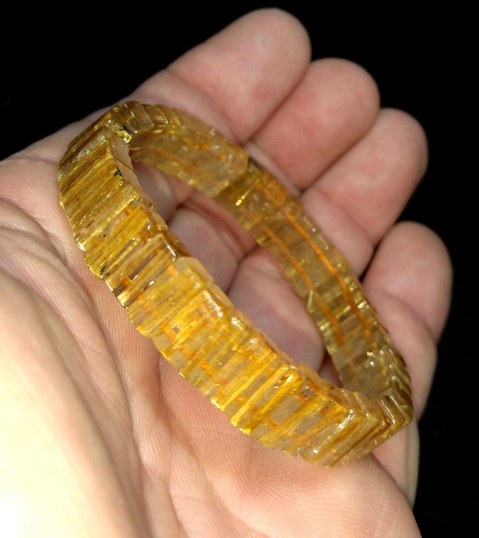 専用【極上,美品】ゴールドタイチンルチルクォーツ《バングル》ブレスレット　希少