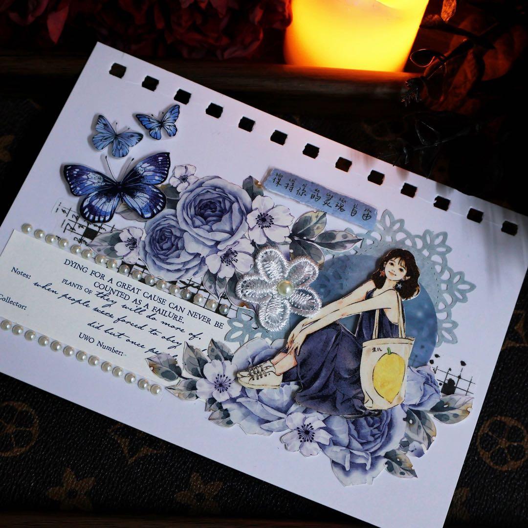 繁花文创《青瓷花》海外マスキングテープ　マステ 【2662】