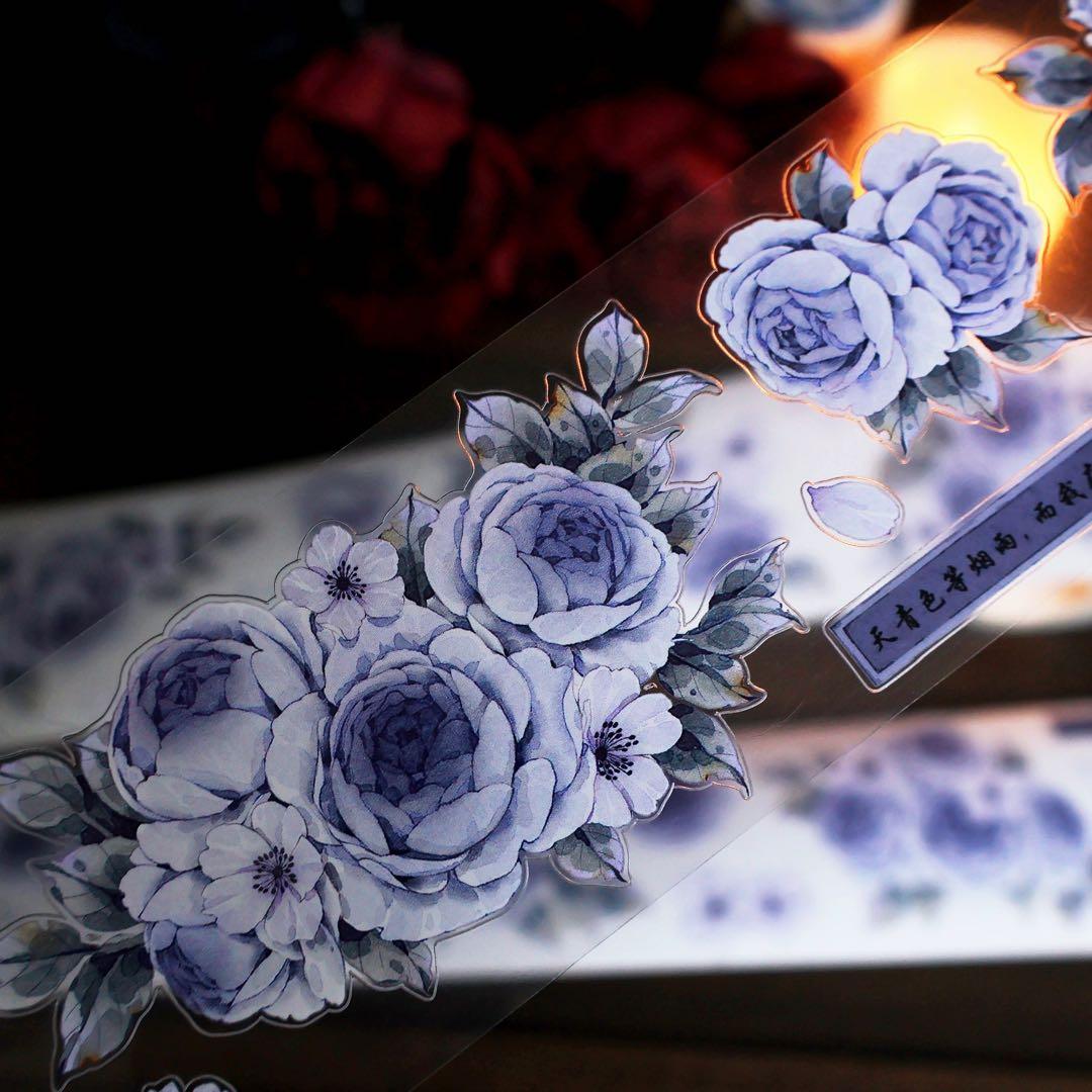 繁花文创《青瓷花》海外マスキングテープ　マステ 【2662】