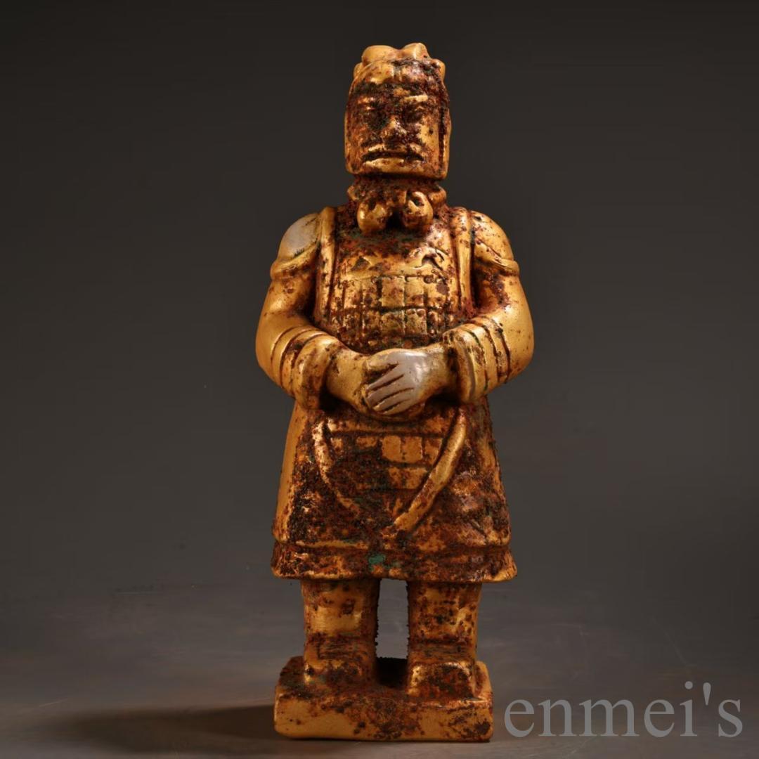 中国古美術『旧蔵 白玉 人物立像』 手作り彫刻 極細工 古銅器 置物 擺件 唐物