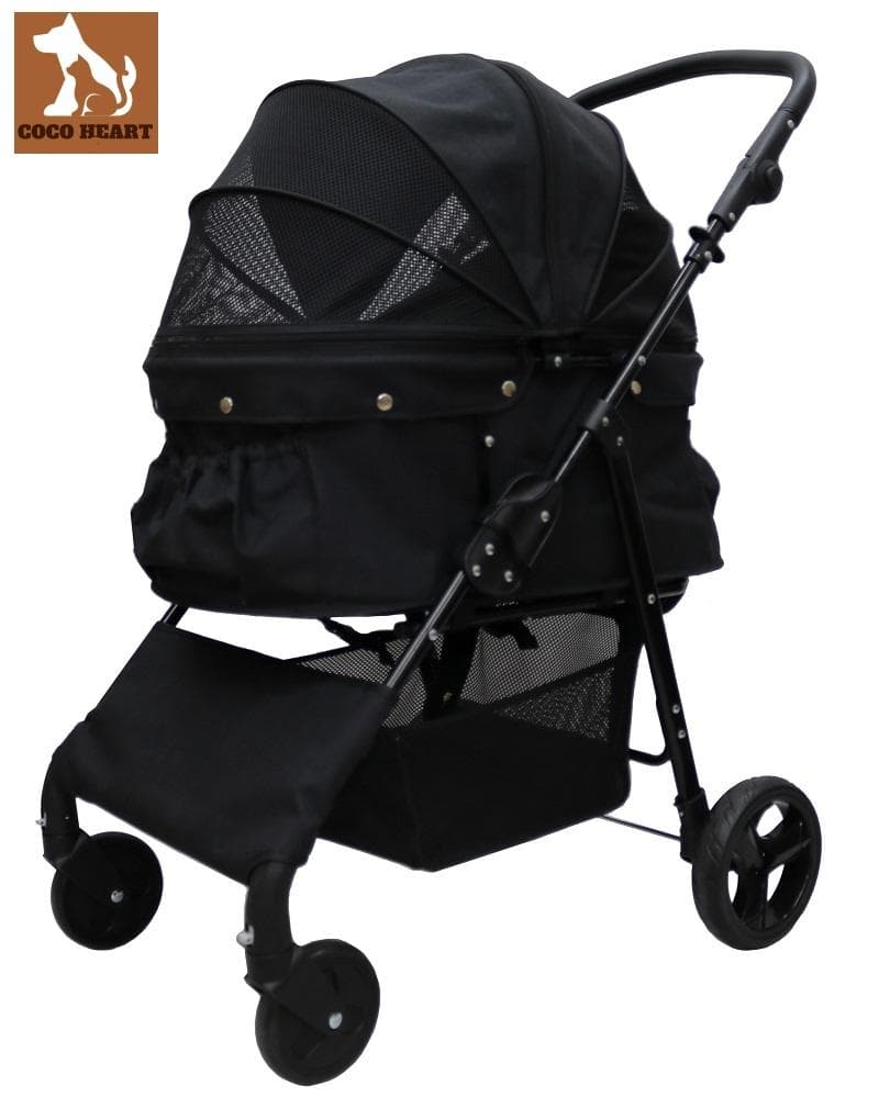 耐荷重30kg！ココハート ４輪ペットカート/甘えん坊バギーBIG ブラック