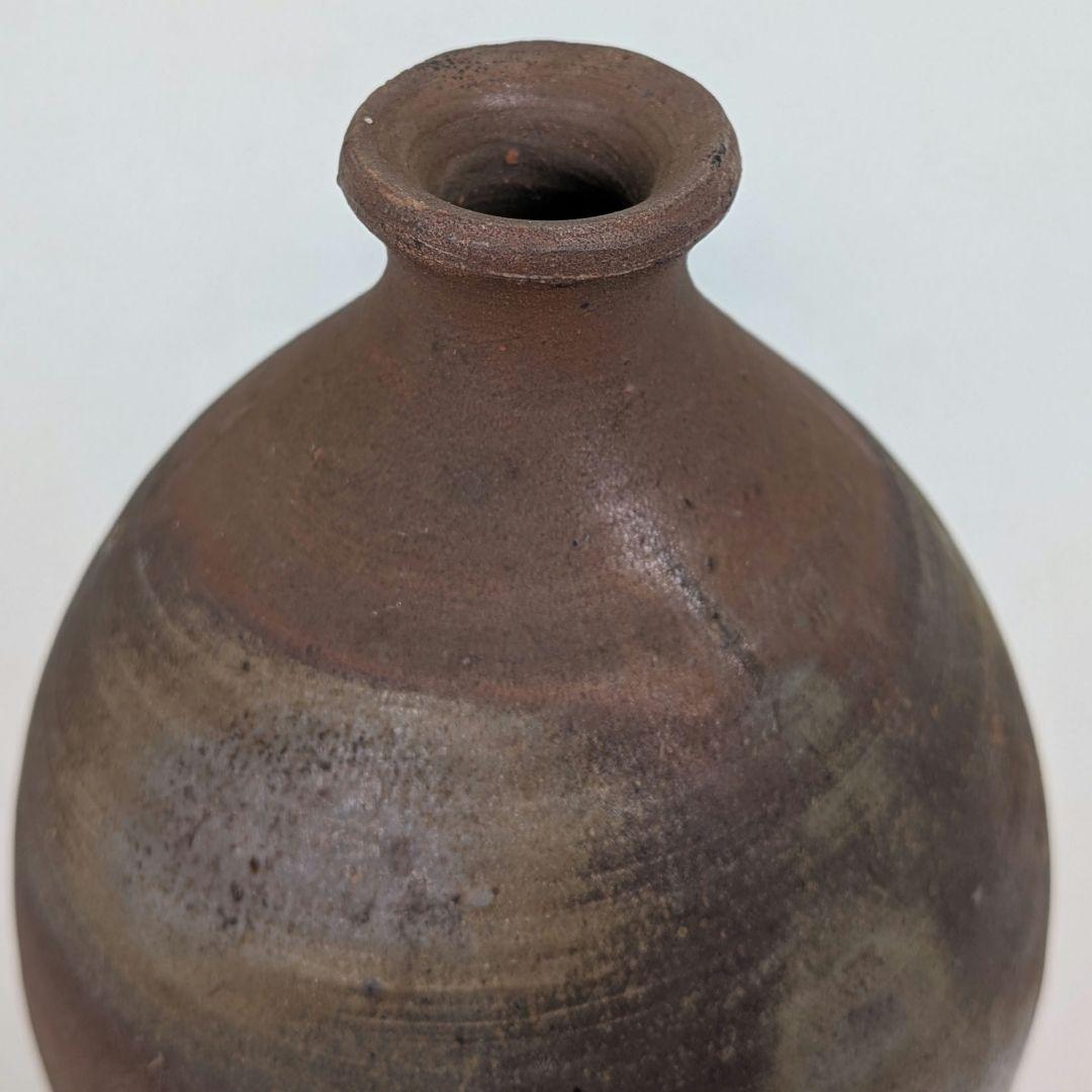 岡山県重要無形文化財 四代松田華山 備前焼 徳利 共箱共布栞 とっくり 酒器