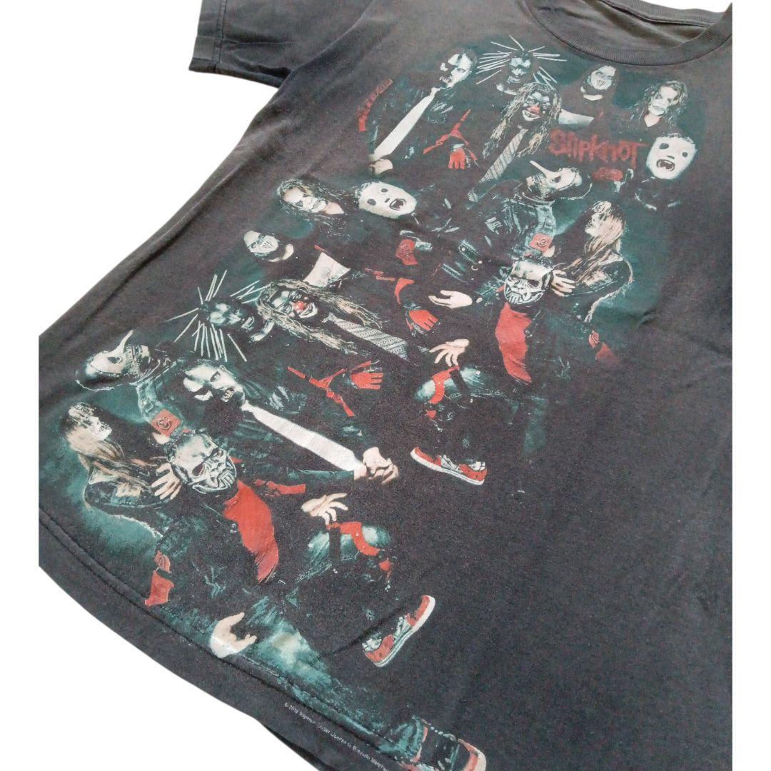 2010年製 スリップノット バンドメンバー グラフィック フェード Tシャツ