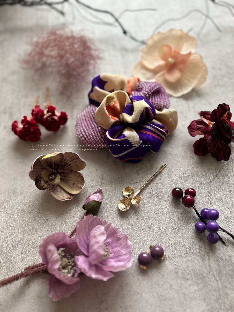 七五三　七五三髪飾り　ヘッドドレス　着物髪飾り　リメイク髪飾り　035