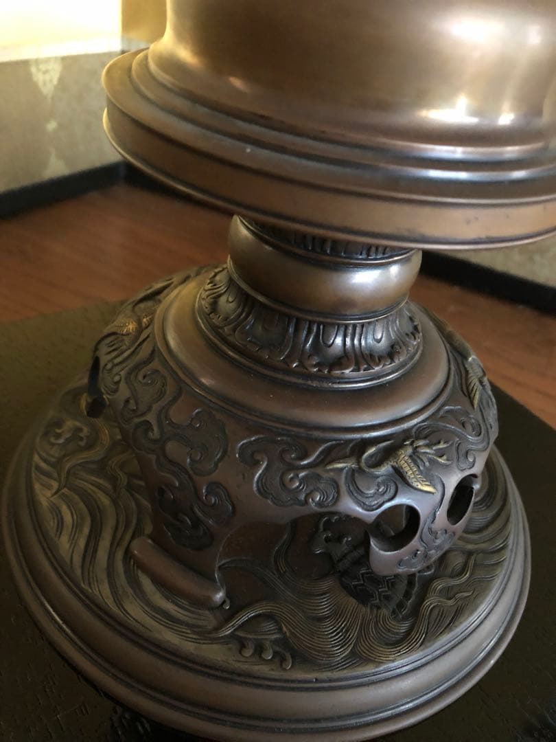 花器 蝋型 青銅製 47cm