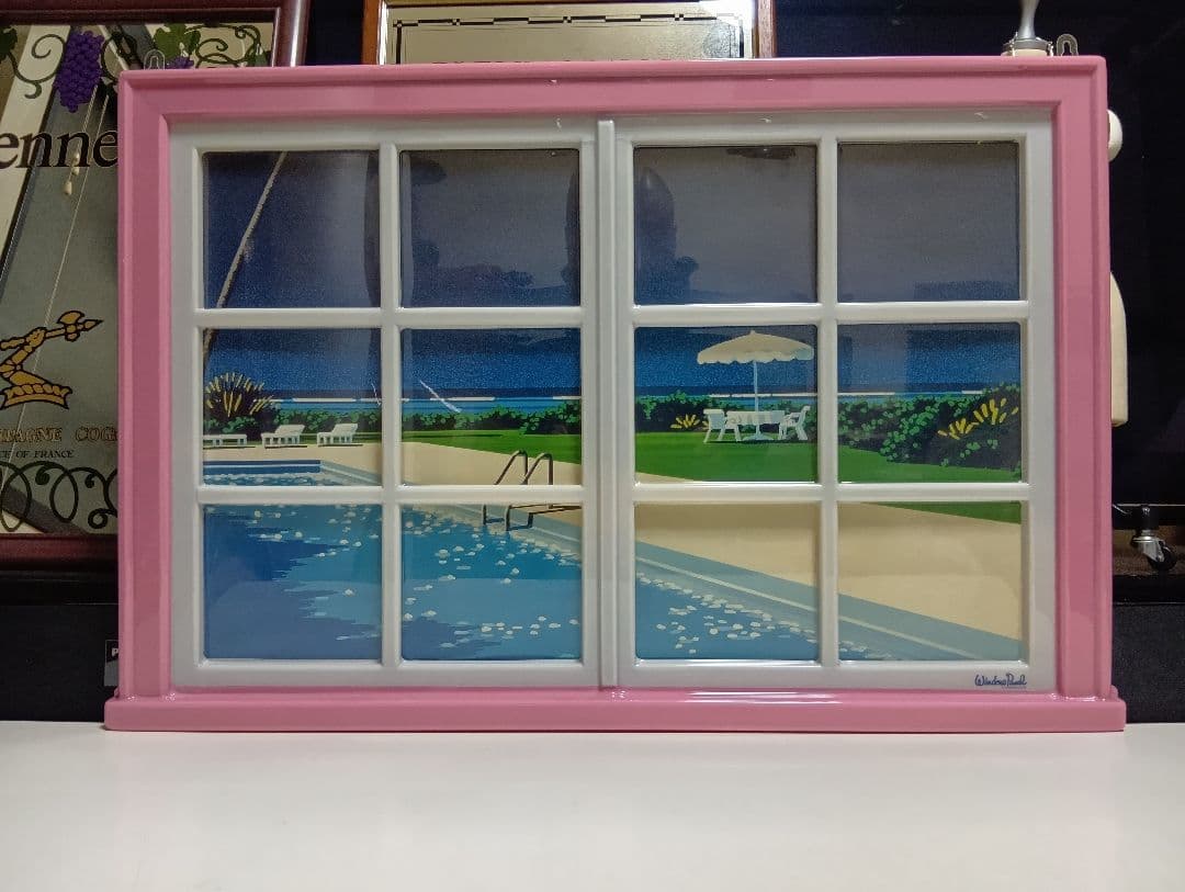 非売品　1980's　凡美社　アートポップ　ウィンドウ　パネル　永井博　ポスター