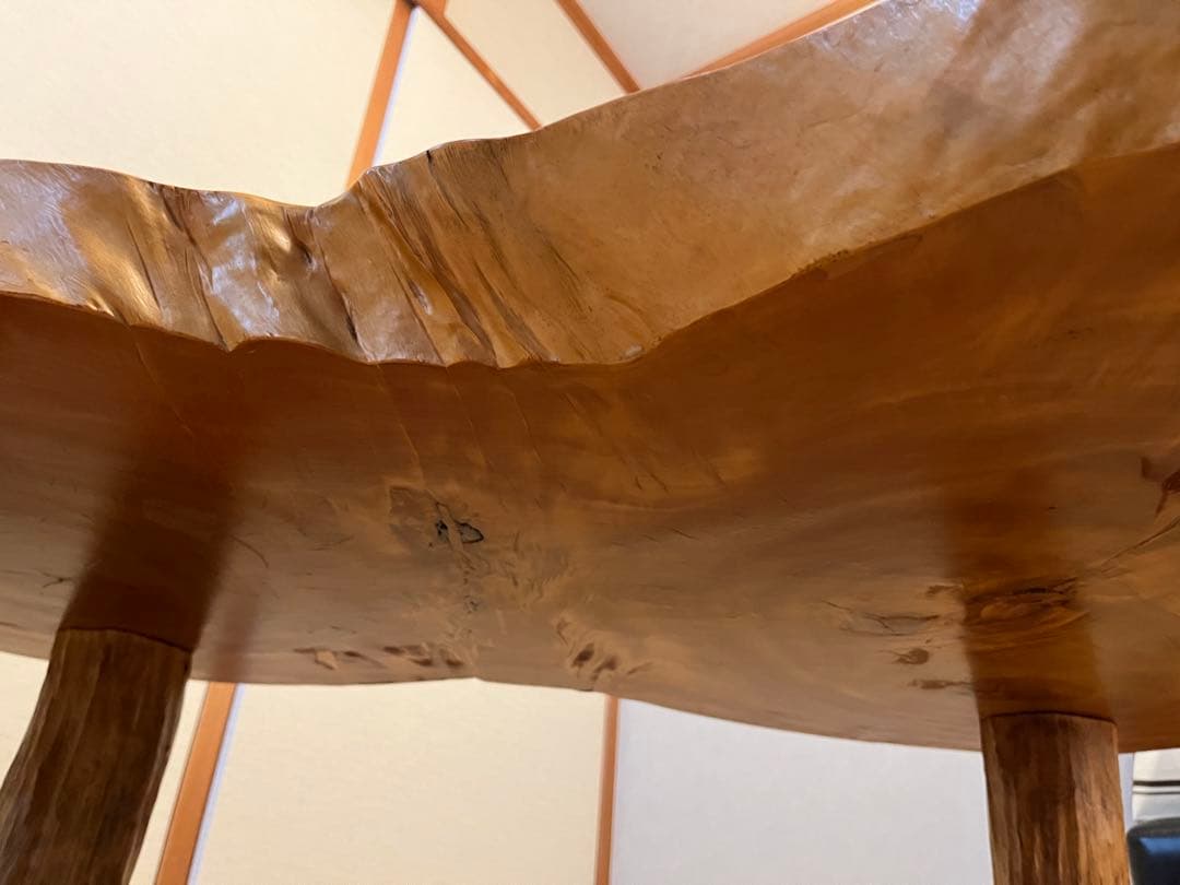 天然木　一枚板　ローテーブル　アンティーク