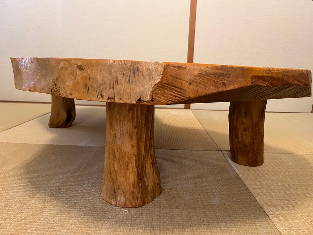 天然木　一枚板　ローテーブル　アンティーク