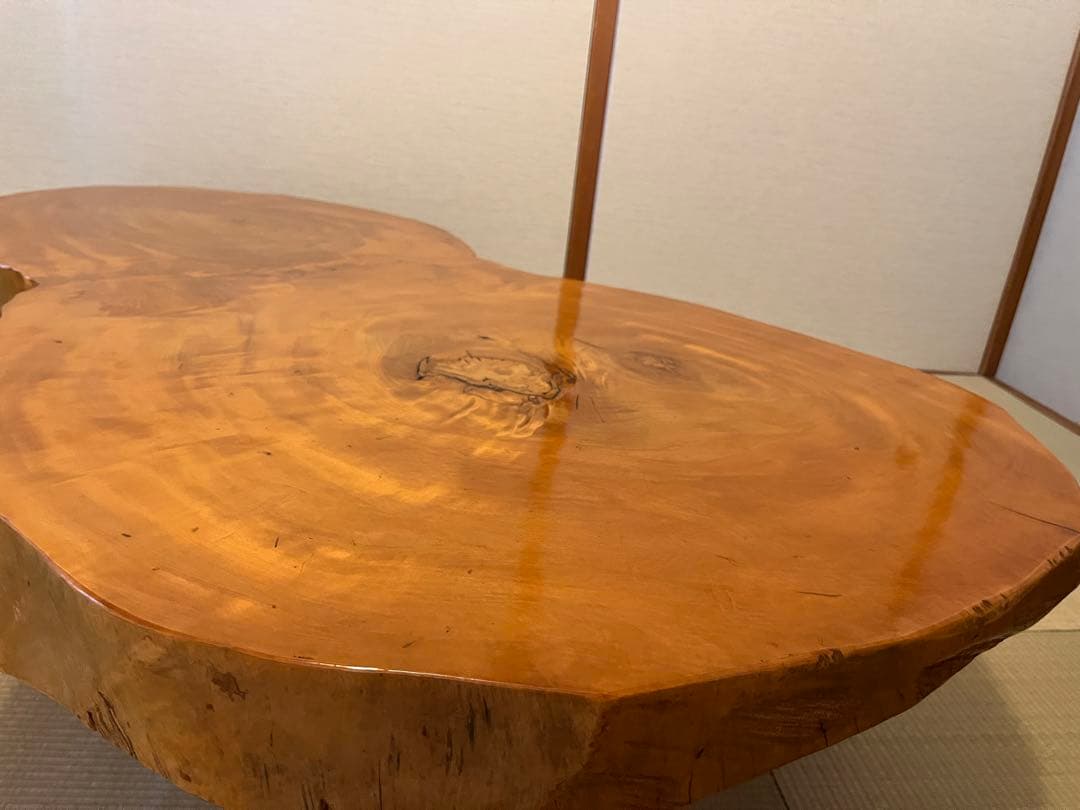 天然木　一枚板　ローテーブル　アンティーク