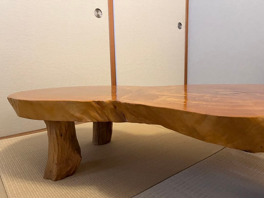 天然木　一枚板　ローテーブル　アンティーク