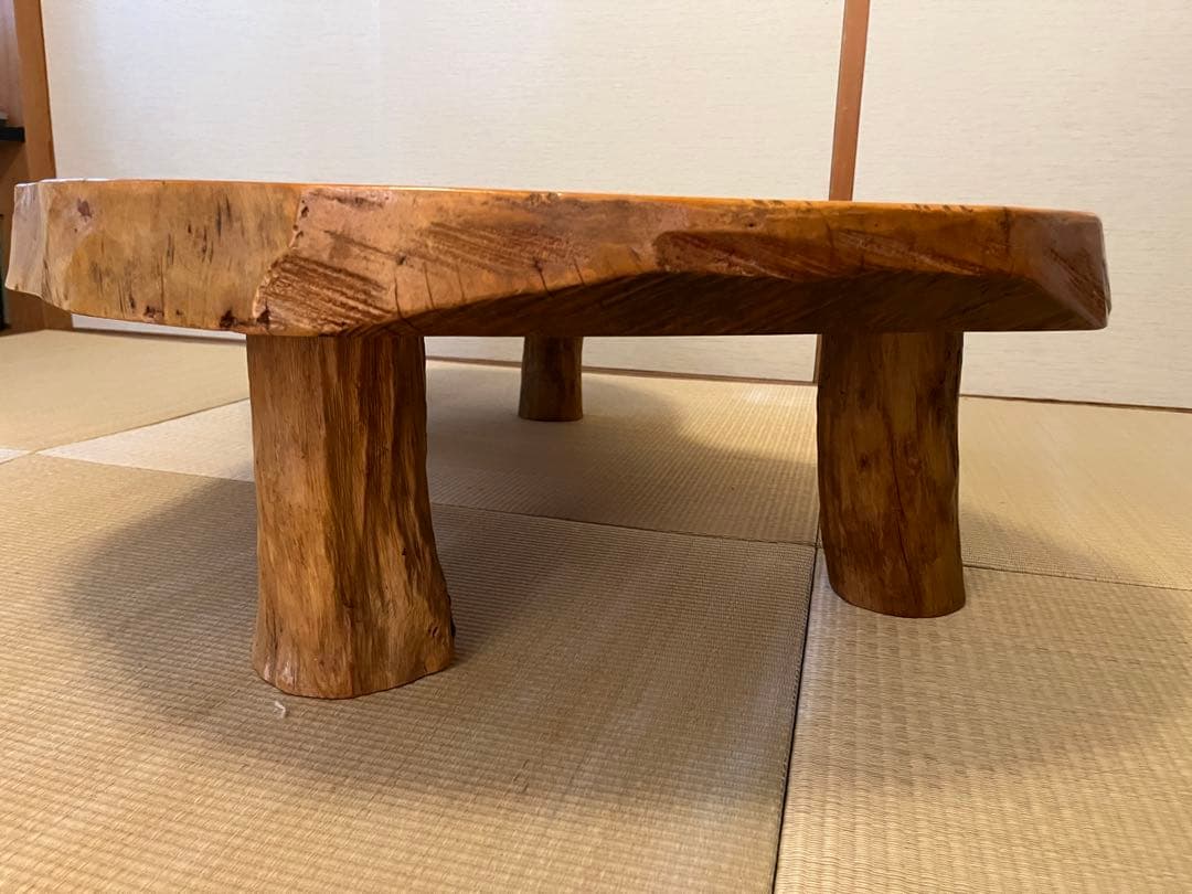 天然木　一枚板　ローテーブル　アンティーク