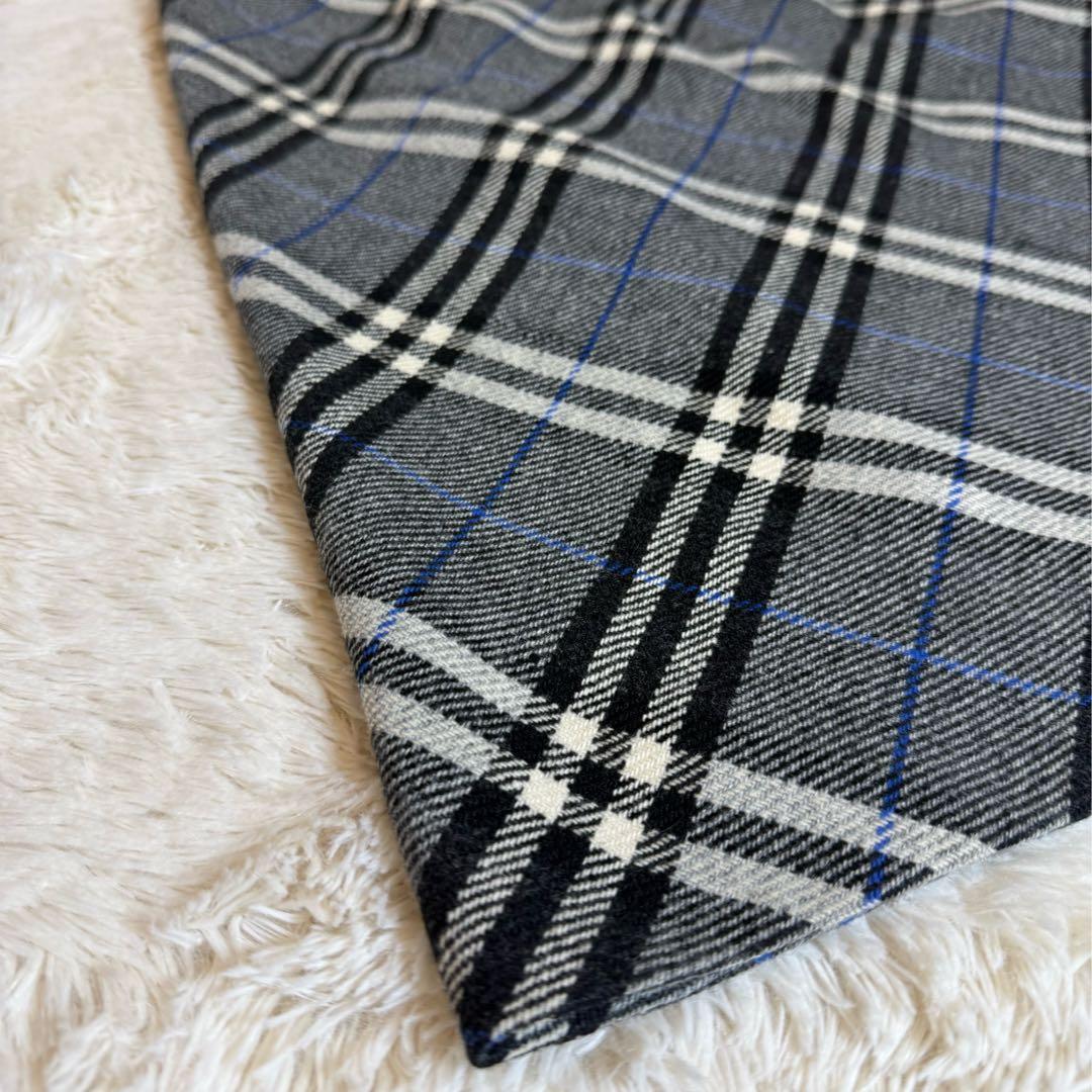 バーバリーロンドン ノバチェック 巻きスカート ラップスカート 36 カシミヤ混
