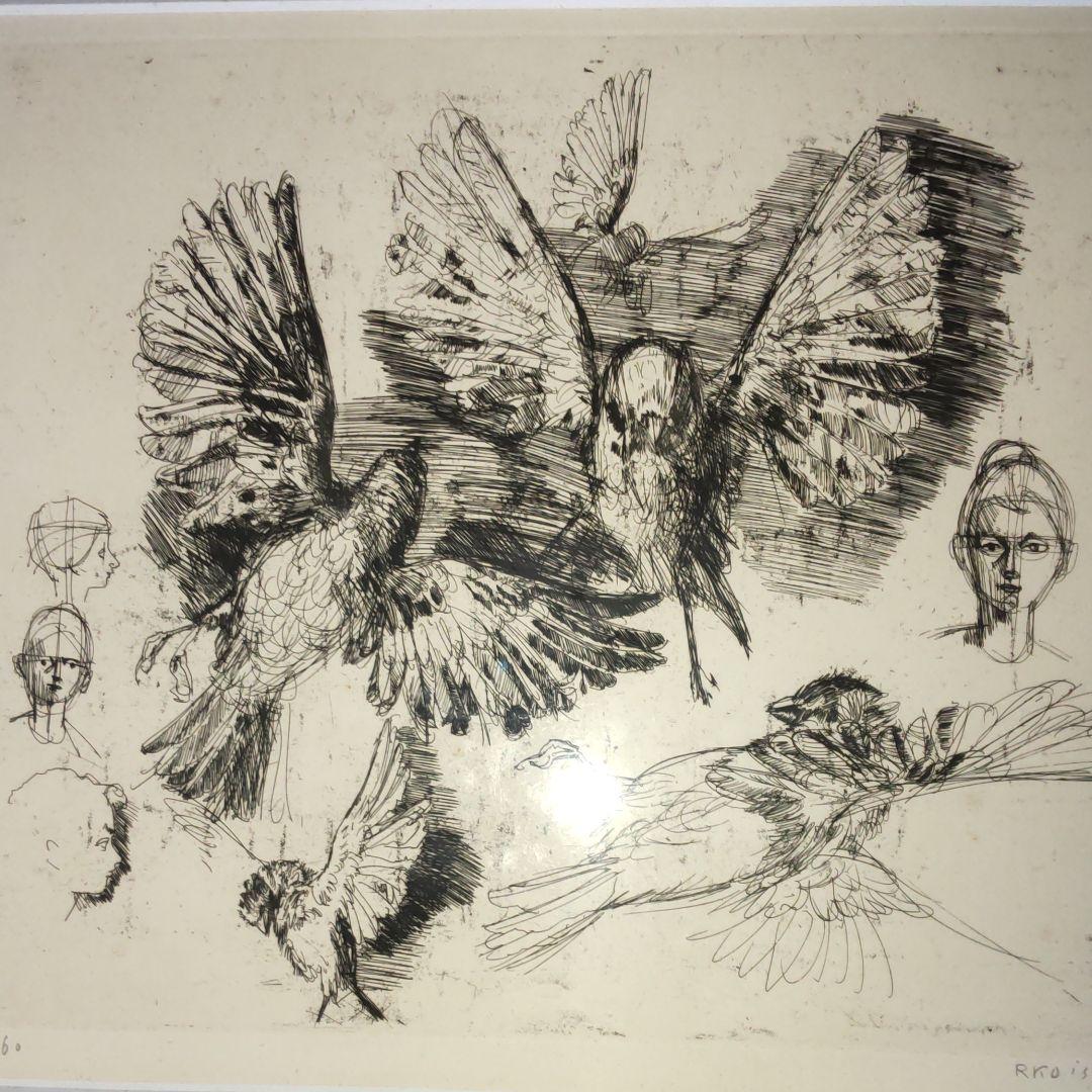 小磯良平、エッチング、デッサン、