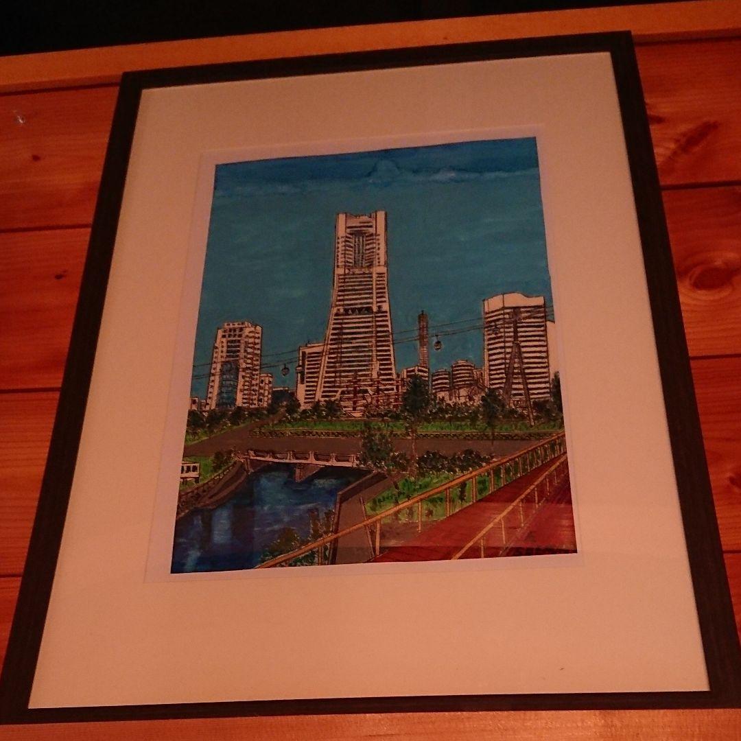 日本画   横浜 ランドマーク&ロープウェイ