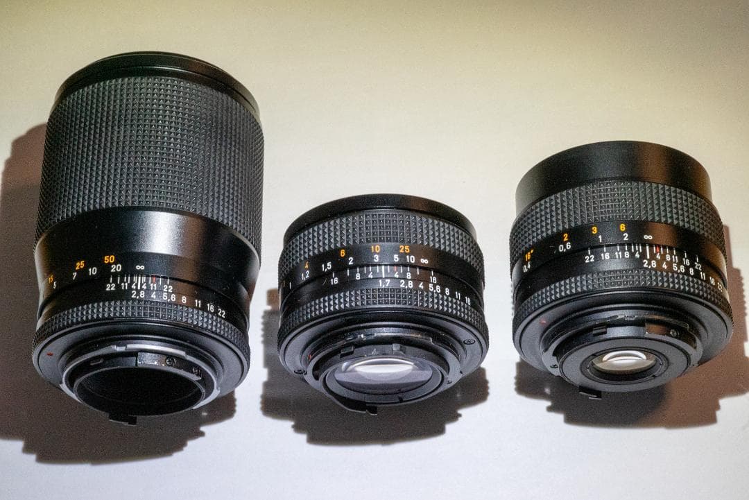 【美品】 CONTAX Carl Zeiss レンズ3本セット アダプター付き