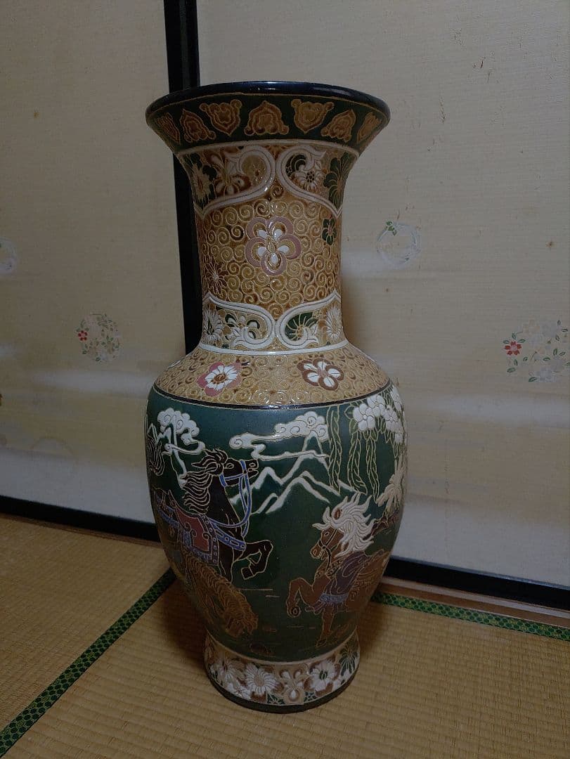 大壺　 飾壺　花瓶　 骨董品　アンティーク　古民家　背丈82cm　作者産地不明