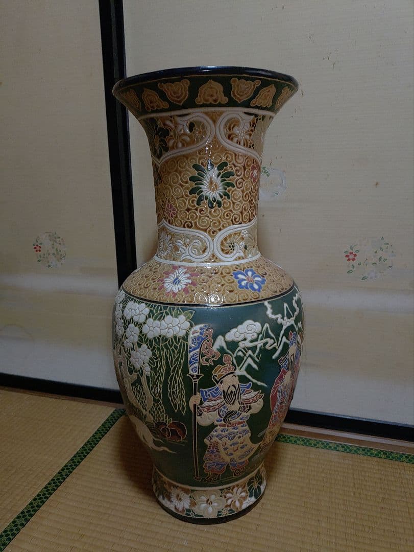 大壺　 飾壺　花瓶　 骨董品　アンティーク　古民家　背丈82cm　作者産地不明