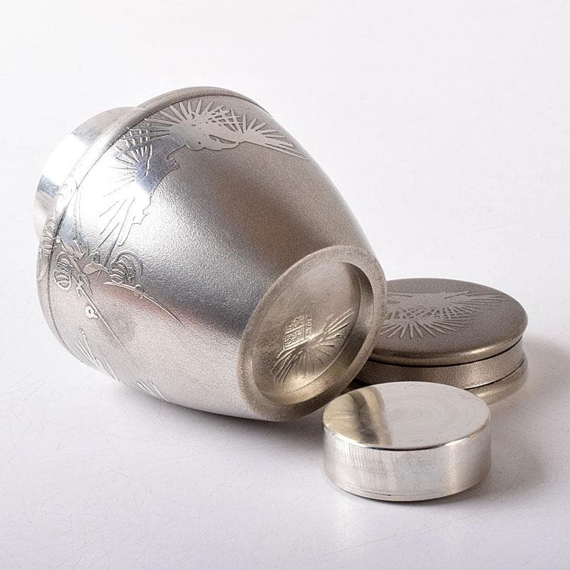 TM 　さつま岩切　正錫　松鶴文　茶壷　茶心壷　約350g　C　7729